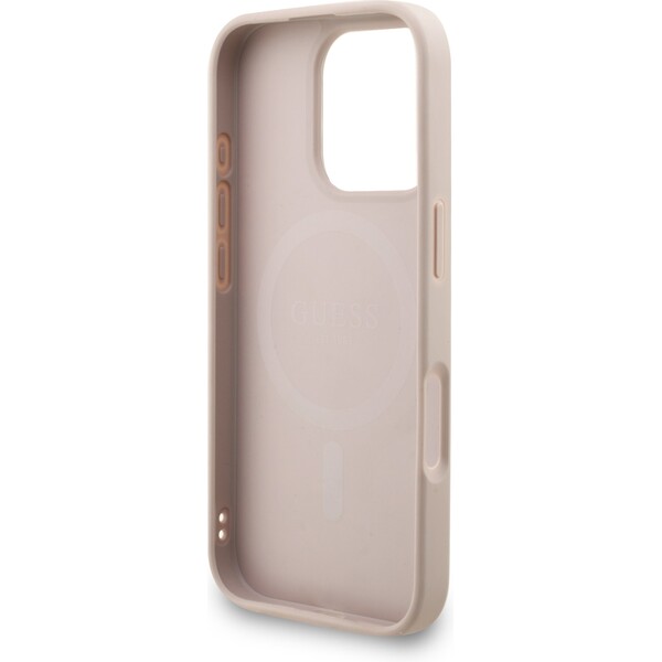 Guess-PU-Leather-4G-Colored-Ring-Strap-MagSafe-kryt-iPhone-16-Pro-ruzovy