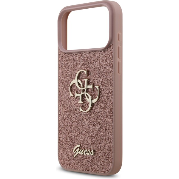 Guess-PU-Fixed-Glitter-4G-Metal-Logo-kryt-iPhone-17-Pro-Max-ruzovy