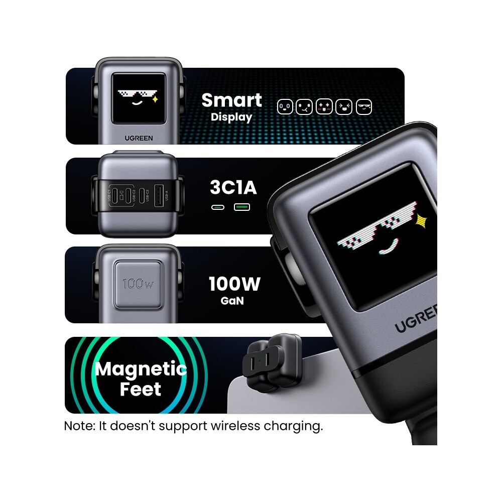 UGREEN-Uno-RG-100W-Robot-GaN-Fast-Charge-nabijecka-cerna