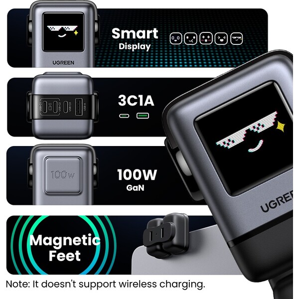 UGREEN-Uno-RG-100W-Robot-GaN-Fast-Charge-nabijecka-cerna