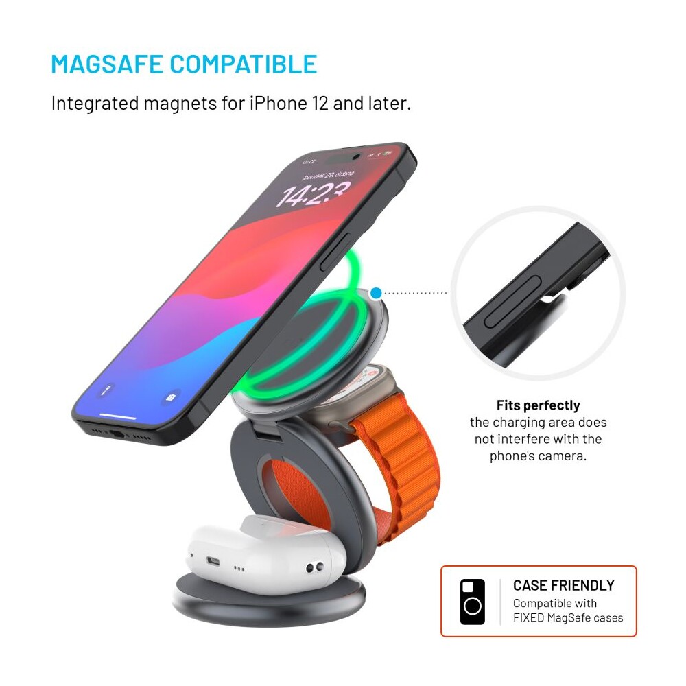 FIXED-MagPowerstation-Round-3v1-MagSafe-nabijecka-15W-5W-5W-seda