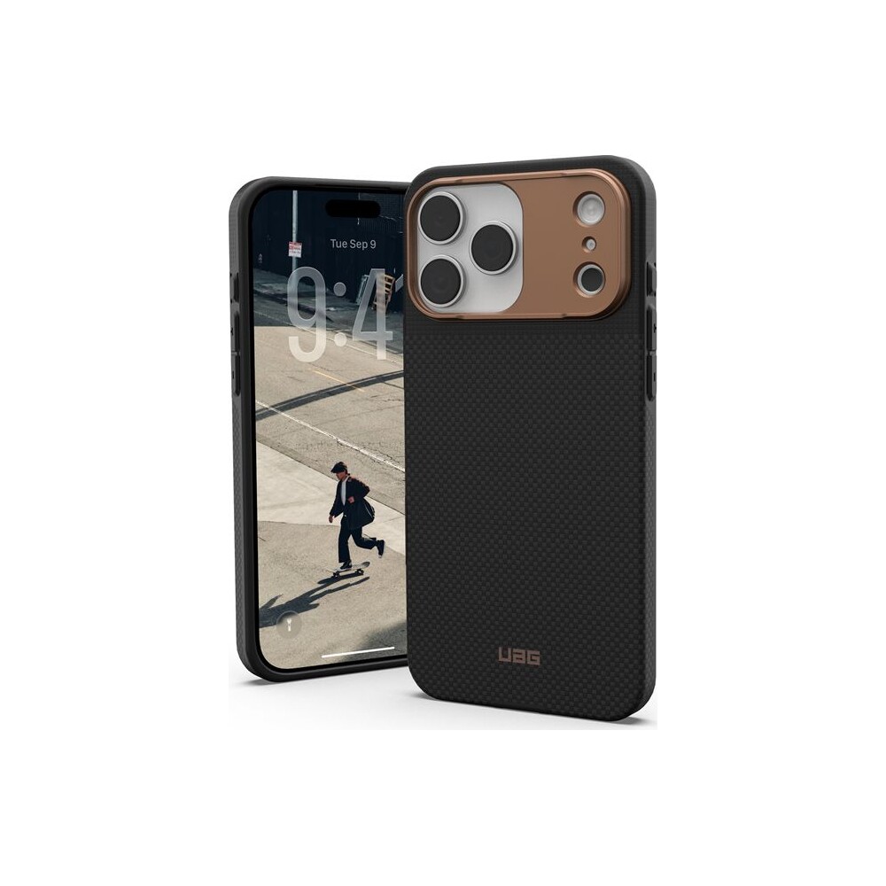 UAG-Fibr-Armr-MagSafe-kryt-iPhone-17-Pro-Max-kevlar-cerny-bronzovy