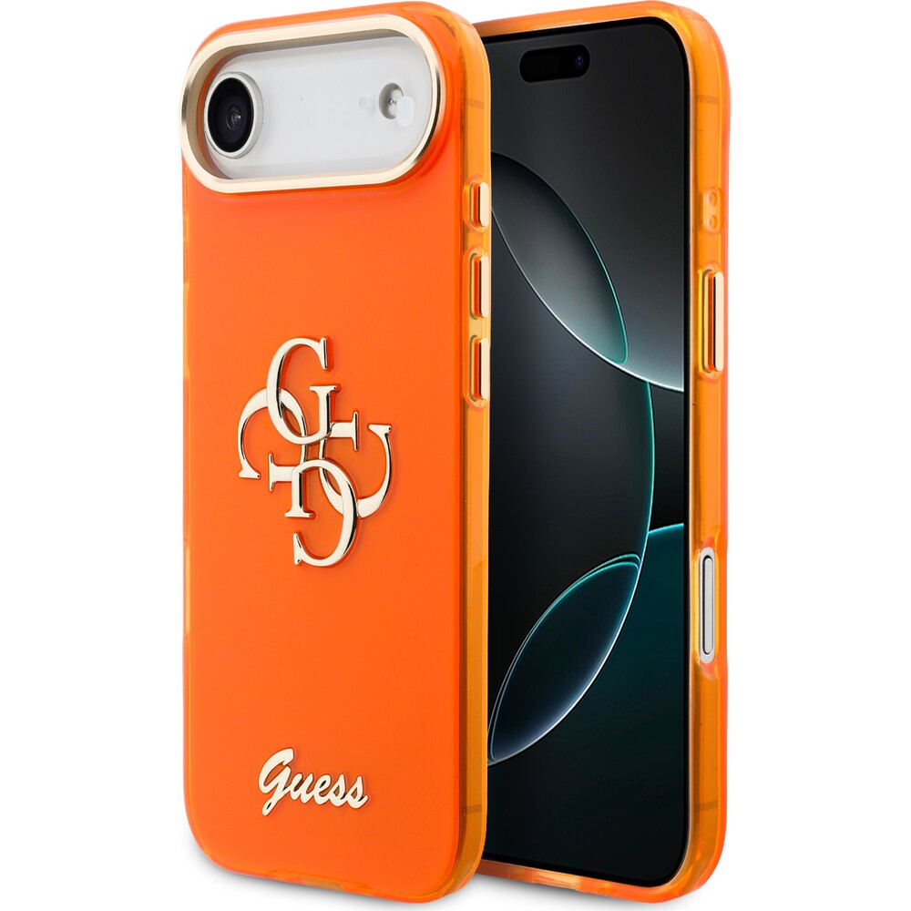 Guess-IML-4G-Script-Metal-Logo-kryt-iPhone-Air-oranzovy