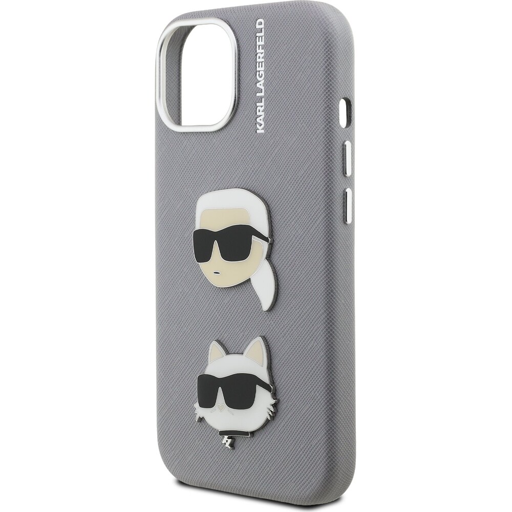 Karl-Lagerfeld-Grained-PU-K-CH-Heads-kryt-iPhone-15-sedy