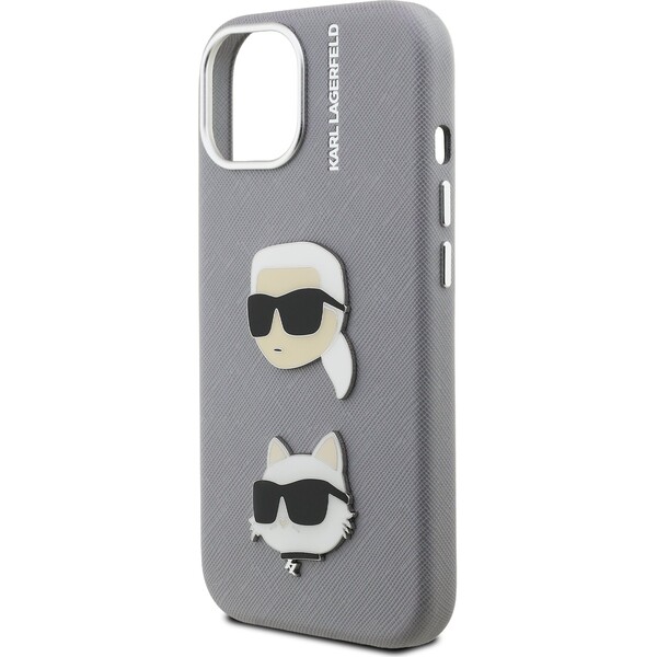 Karl-Lagerfeld-Grained-PU-K-CH-Heads-kryt-iPhone-15-sedy