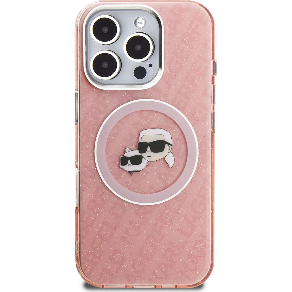 Karl-Lagerfeld-IML-K-CH-Heads-Repeated-Logo-MagSafe-kryt-iPhone-16-Pro-ruzovy