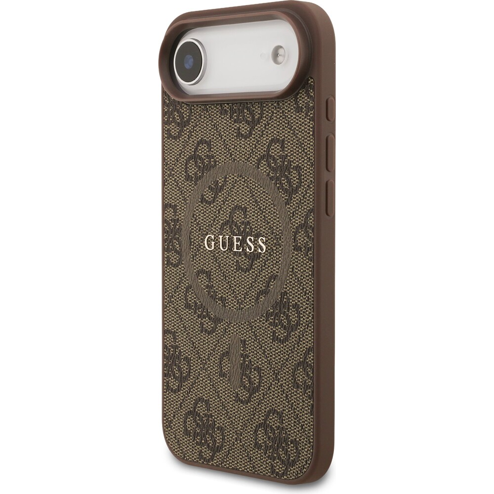 Guess-PU-Leather-4G-Colored-Ring-MagSafe-Zadni-Kryt-pro-iPhone-Air-hnedy