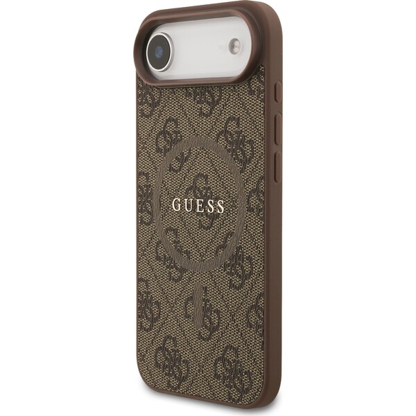 Guess-PU-Leather-4G-Colored-Ring-MagSafe-Zadni-Kryt-pro-iPhone-Air-hnedy