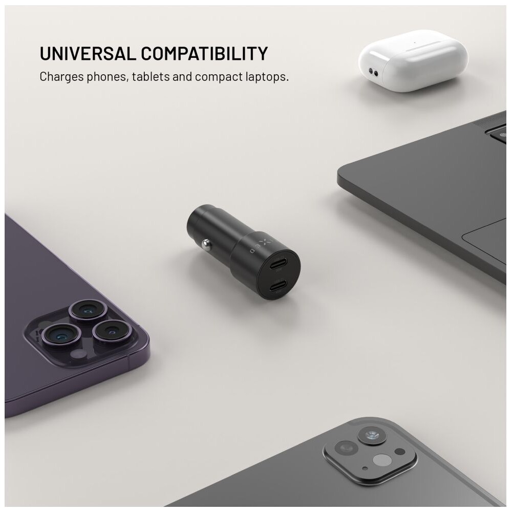 FIXED-autonabijecka-s-2xUSB-C-vystupem-podpora-PD-3-0-65W-cerna