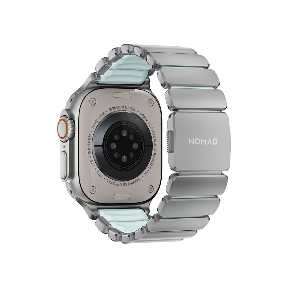 Nomad-Stratos-Band-FKM-reminek-Apple-Watch-45-46-49mm-Natural-Titanium-Icy-Blue