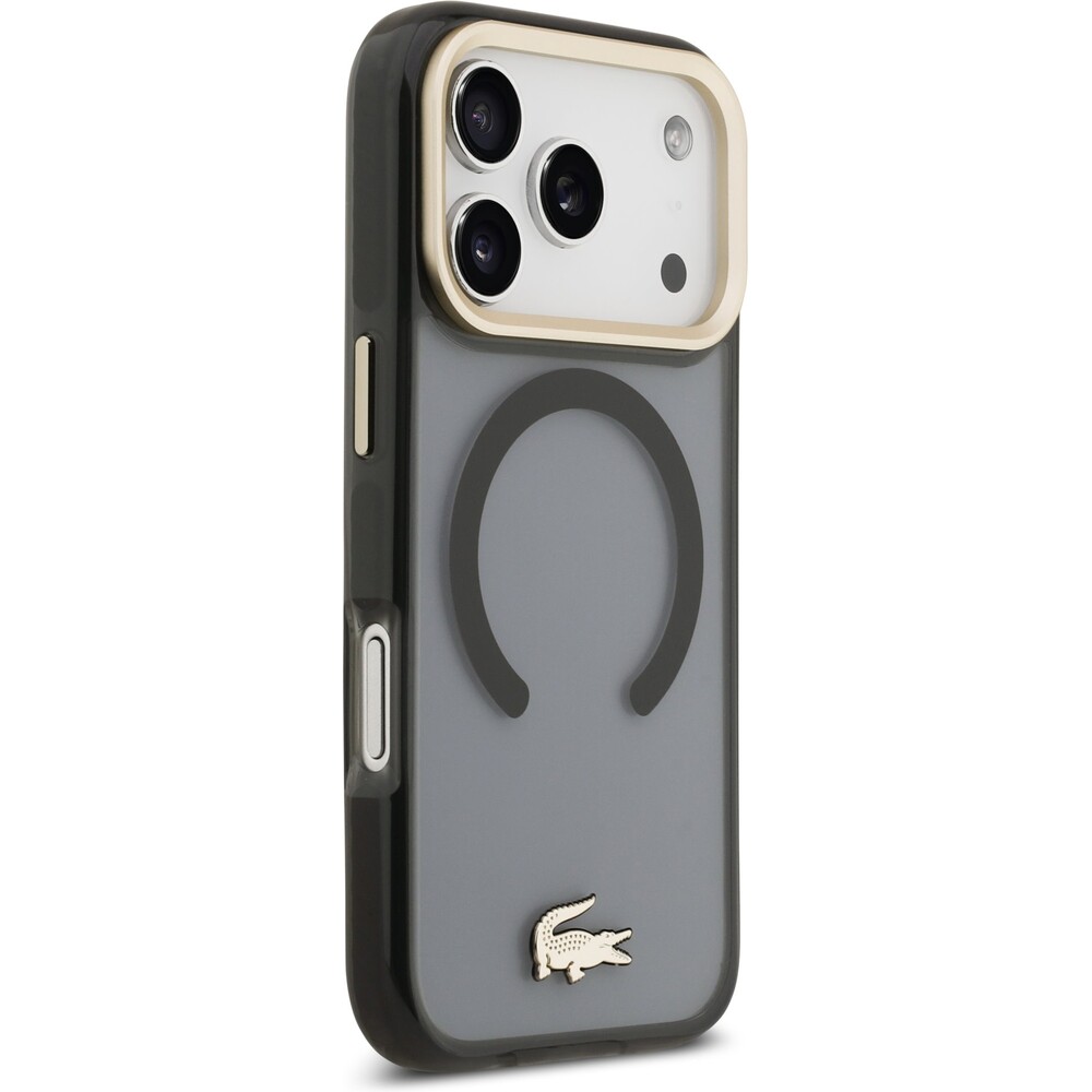 Lacoste-PC-TPU-Frosted-Finish-Gold-Logo-MagSafe-kryt-iPhone-17-Pro-cerny