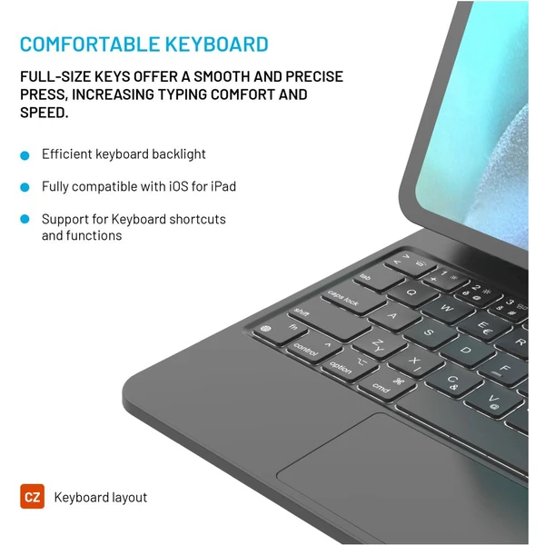 FIXED Typee pouzdro s bezdrátovou klávesnicí iPad 10,9" (2022)/iPad 11" (2025), CZ, černá - Pouzdra s klávesnicí - Obrázek d0f27841e2ae43619b7328b0034d6718