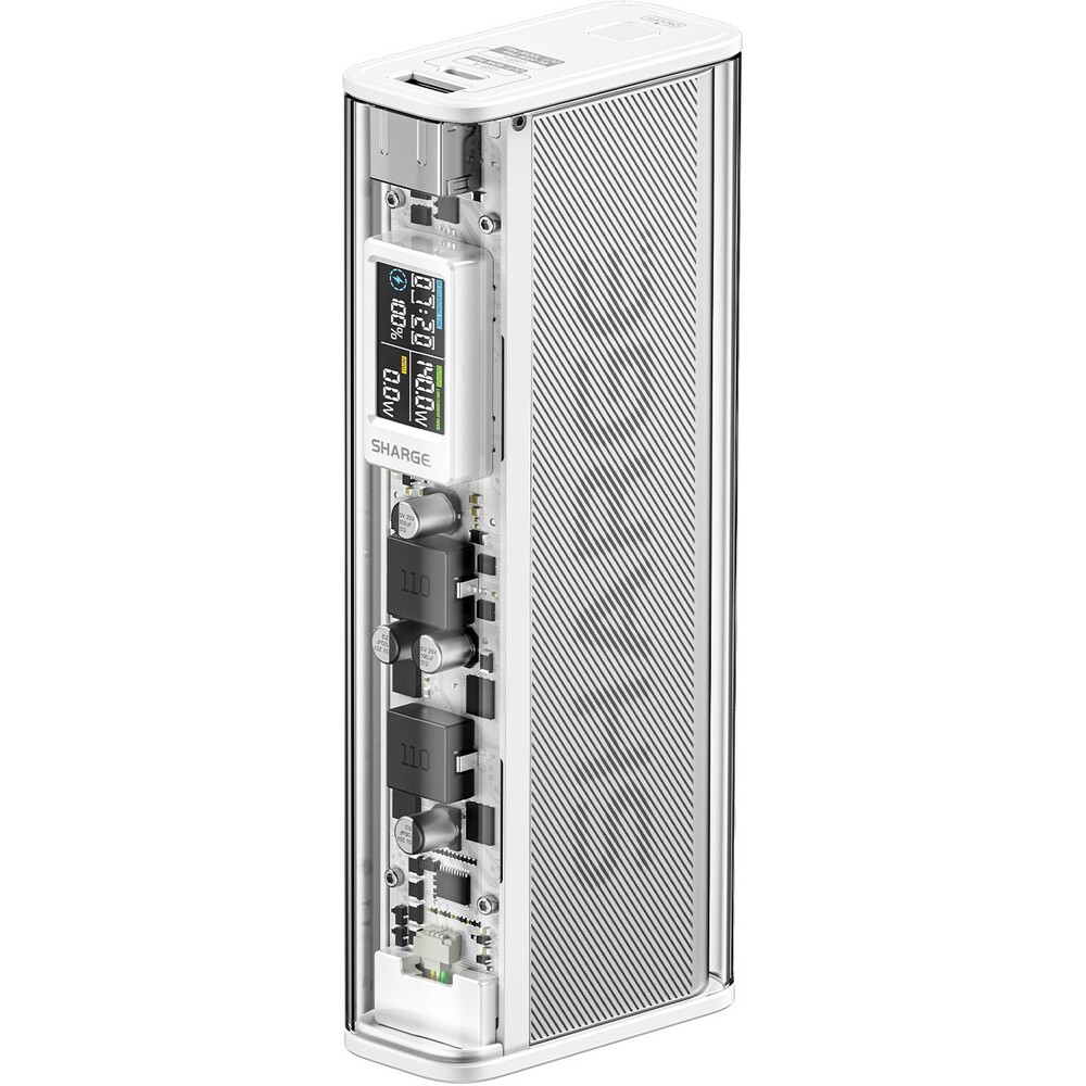 SHARGE-Shargeek-140W-powerbanka-20000-mAh-LCD-stribrna
