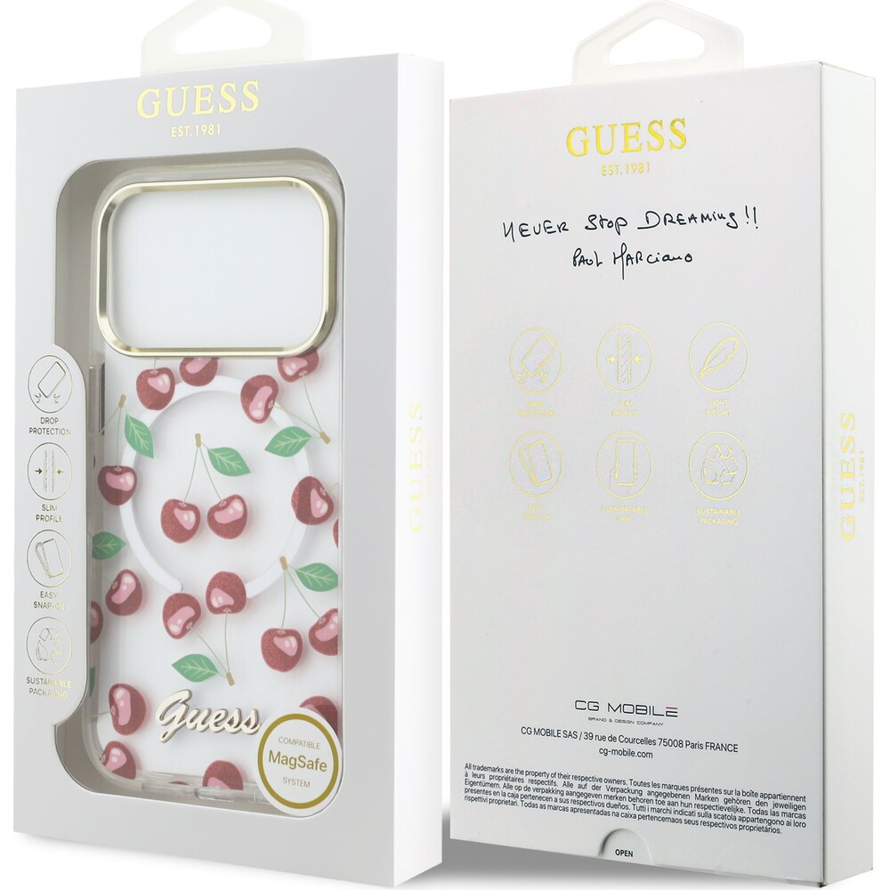 Guess-IML-Glitter-Cherry-MagSafe-kryt-iPhone-17-Pro