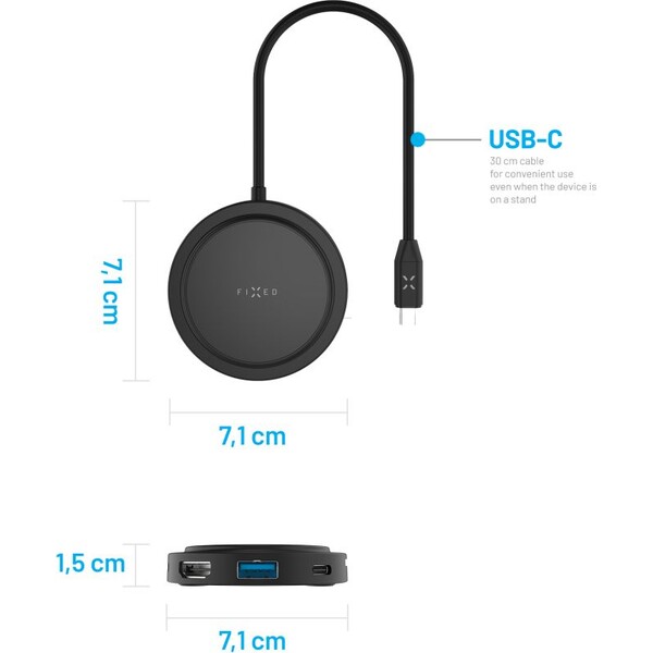 FIXED-MagHUB-7-portovy-USB-C-Hub-s-MagSafe-cerny
