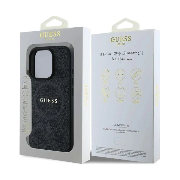 Guess-PU-Leather-4G-Colored-Ring-MagSafe-kryt-iPhone-16-Pro-cerny
