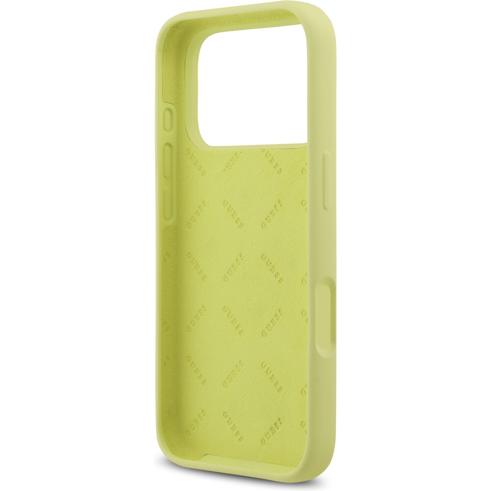 Guess-Liquid-Silicone-4G-Metal-Logo-kryt-iPhone-17-Pro-zluty