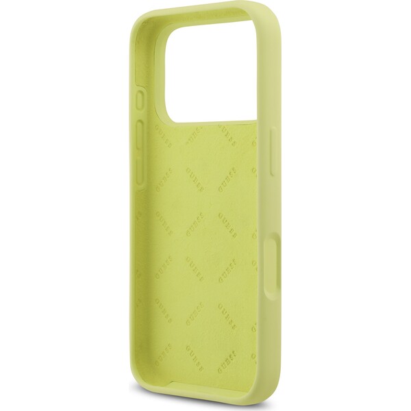 Guess-Liquid-Silicone-4G-Metal-Logo-kryt-iPhone-17-Pro-zluty