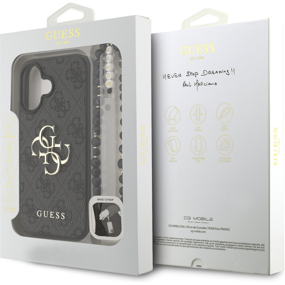 Guess-PU-4G-Metal-Logo-Strap-kryt-iPhone-16-cerny