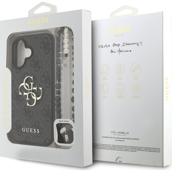Guess-PU-4G-Metal-Logo-Strap-kryt-iPhone-16-cerny