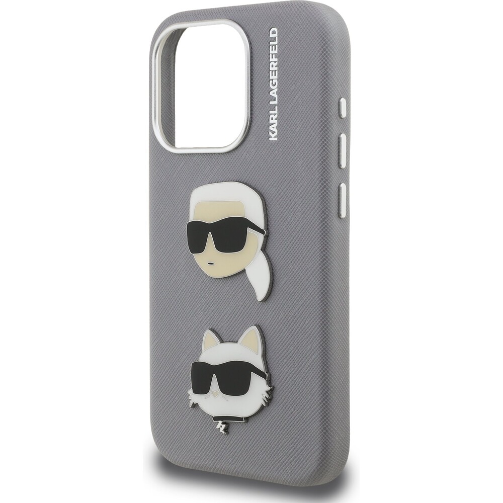 Karl-Lagerfeld-Grained-PU-K-CH-Heads-kryt-iPhone-15-Pro-Max-sedy
