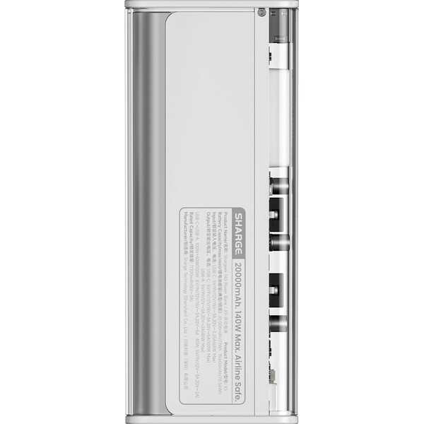 SHARGE-Shargeek-140W-powerbanka-20000-mAh-LCD-stribrna