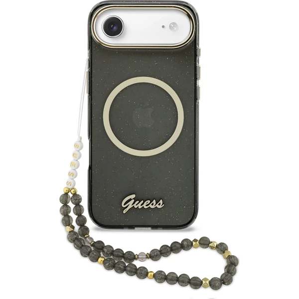 Guess-IML-Glitter-Script-Strap-MagSafe-kryt-iPhone-Air-cerny