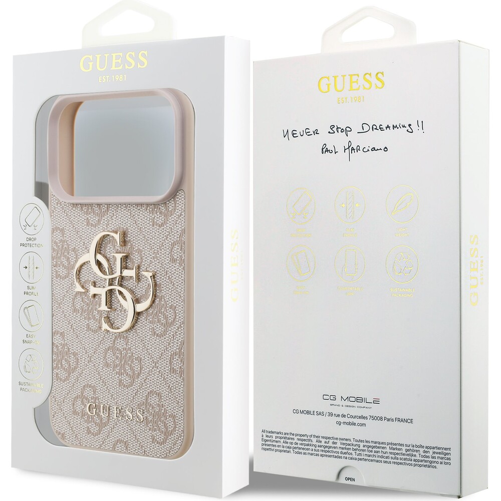 Guess-PU-4G-Metal-Logo-kryt-iPhone-17-Pro-ruzovy