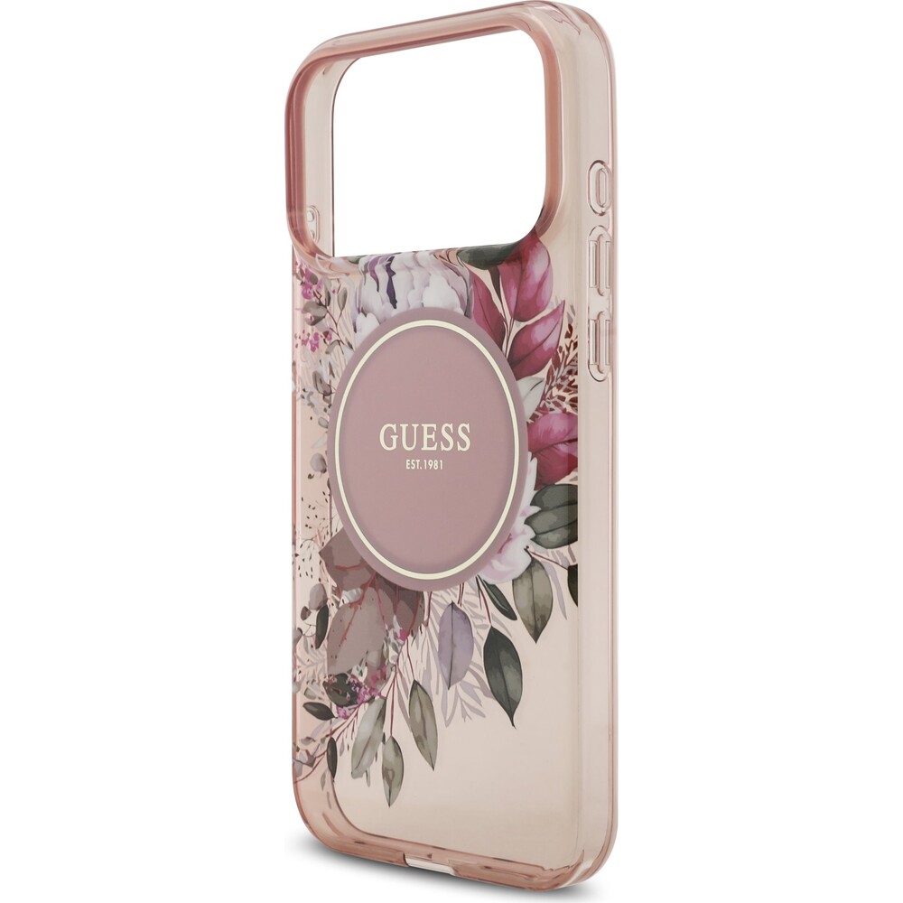 Guess-IML-Flowers-Strap-MagSafe-kryt-iPhone-17-Pro-Max-ruzovy