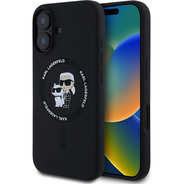 Karl-Lagerfeld-Liquid-Silicone-Karl-and-Choupette-MagSafe-kryt-iPhone-16-cerny