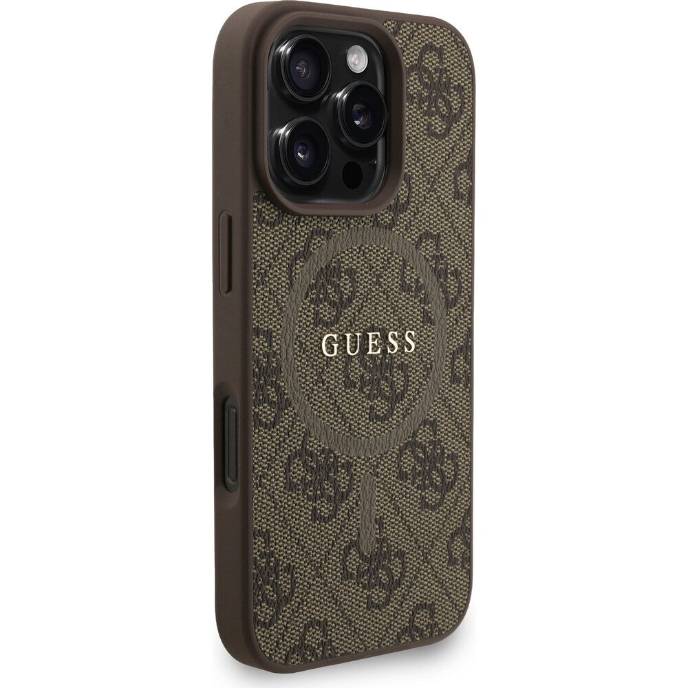 Guess-PU-Leather-4G-Colored-Ring-Strap-MagSafe-kryt-iPhone-16-Pro-hnedy