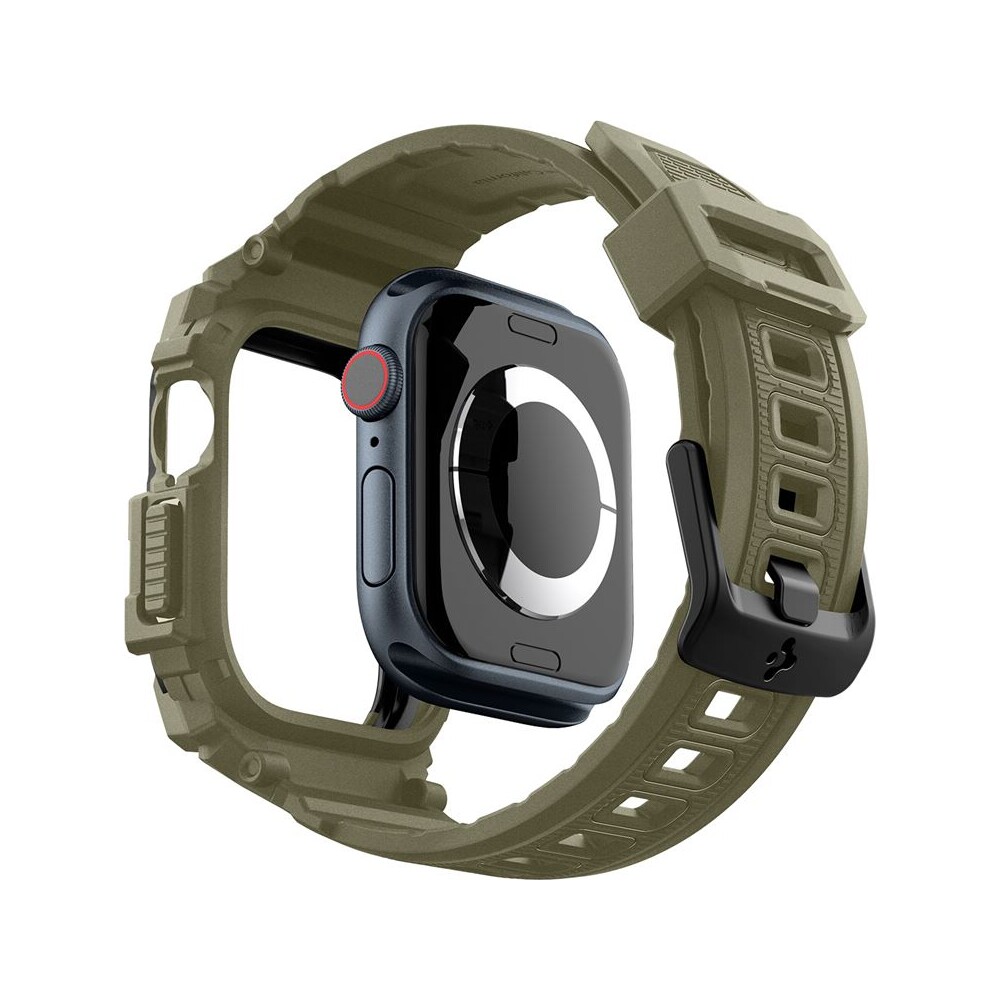 Spigen-Rugged-Armor-Pro-reminek-s-pouzdrem-Apple-Watch-10-11-46mm-zeleny