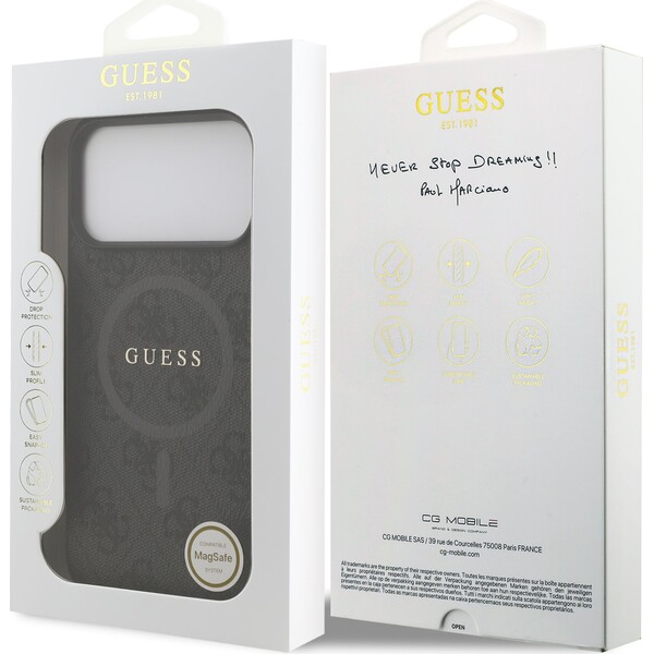 Guess-PU-Leather-4G-Colored-Ring-MagSafe-Zadni-Kryt-pro-iPhone-17-Pro-Max-cerny