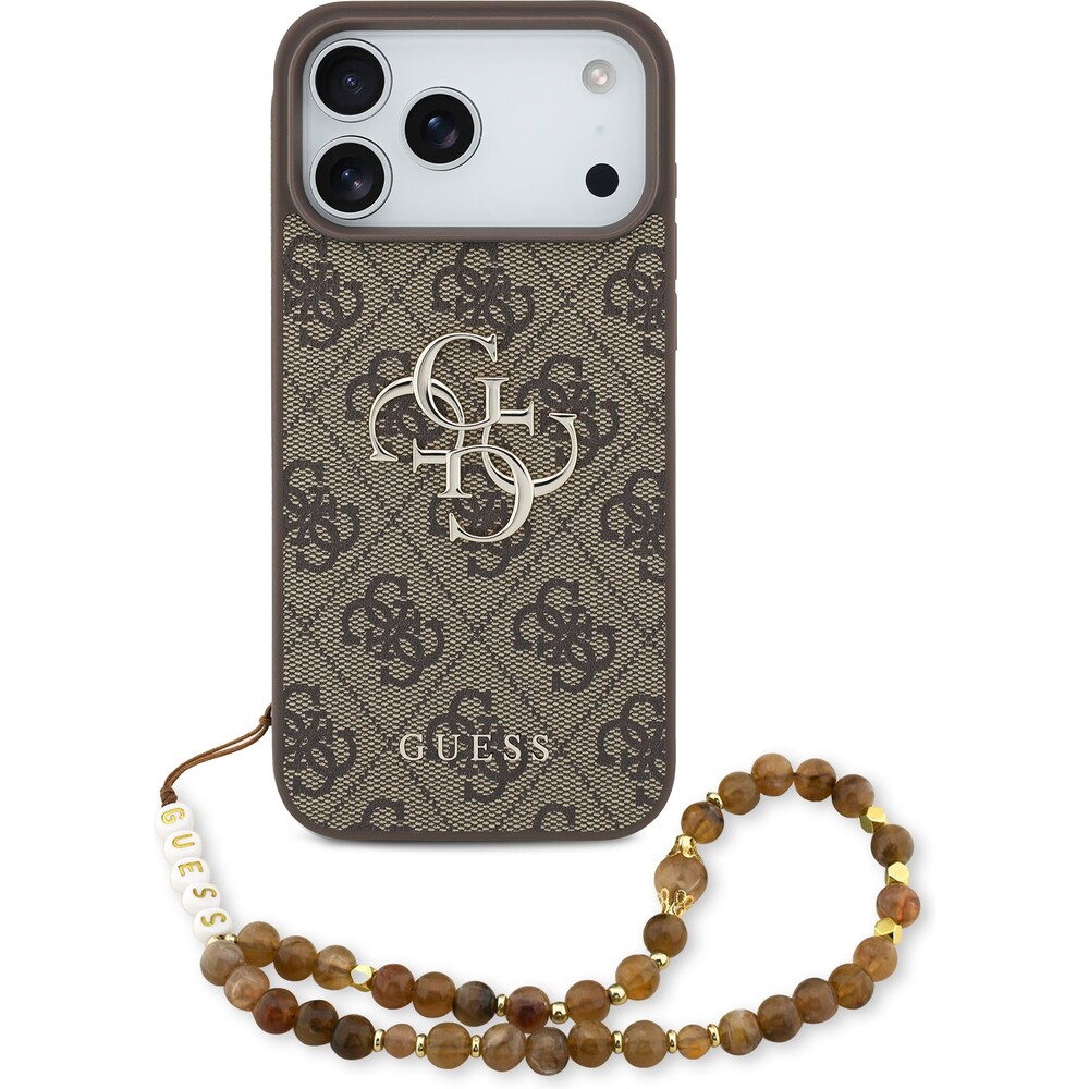 Guess-PU-4G-Metal-Logo-Strap-kryt-iPhone-17-Pro-Max-hnedy