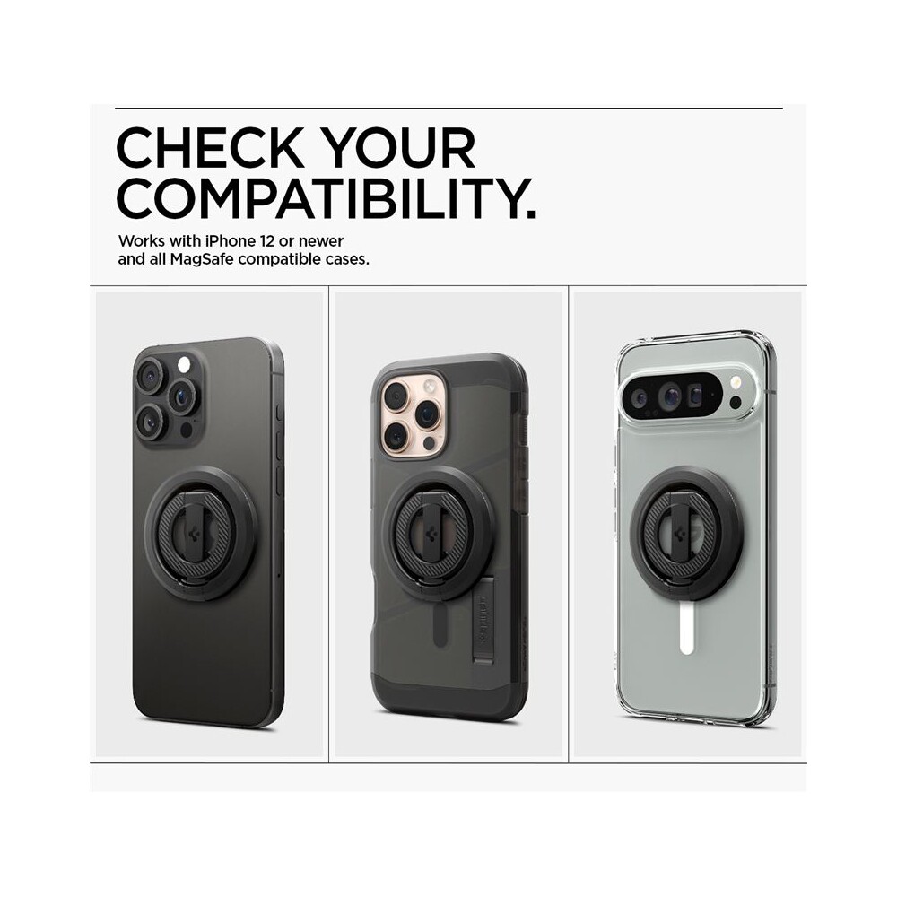 Spigen-O-Mag-Magnetic-Phone-Holder-MagSafe-stojanek-cerny