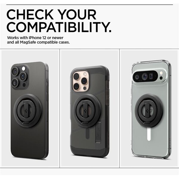 Spigen-O-Mag-Magnetic-Phone-Holder-MagSafe-stojanek-cerny