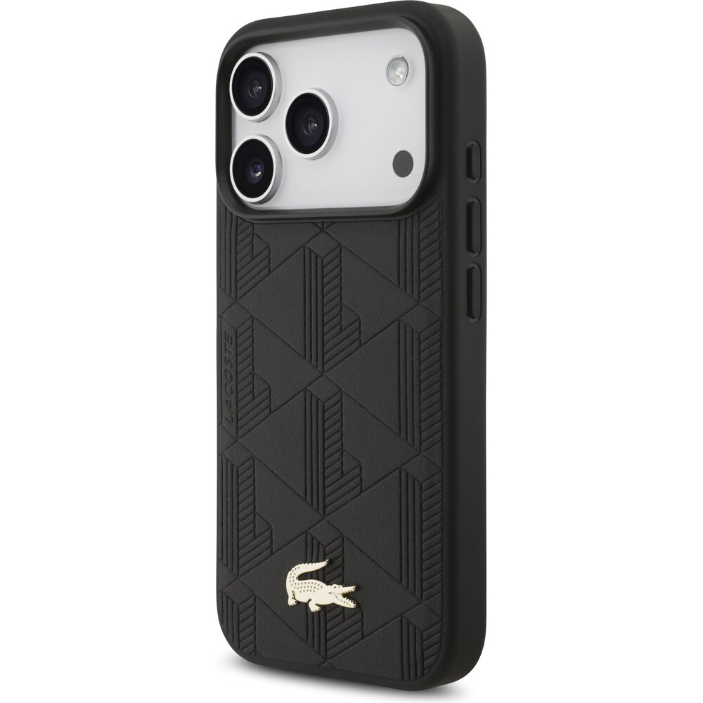 Lacoste-PU-Nomogramme-Gold-Logo-MagSafe-kryt-iPhone-17-Pro-cerny