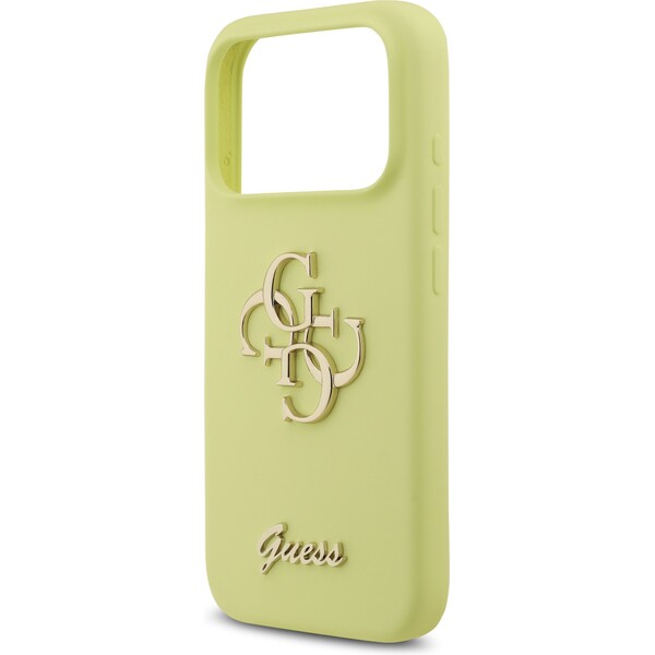 Guess-Liquid-Silicone-4G-Metal-Logo-kryt-iPhone-17-Pro-zluty