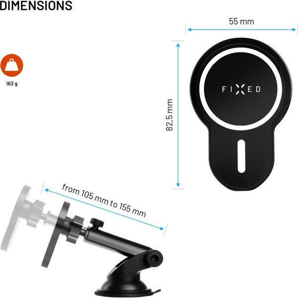 FIXED-MagClick-XL-drzak-s-bezdratovym-nabijenim-a-MagSafe-cerny