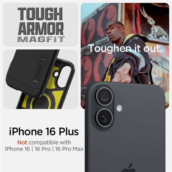Spigen-Tough-Armor-MagSafe-kryt-iPhone-16-Plus-black