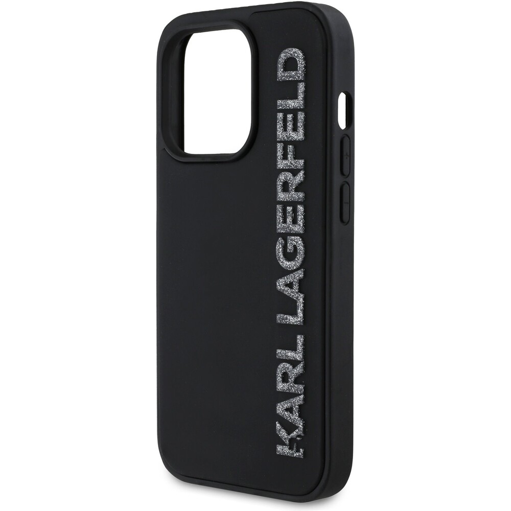 Karl-Lagerfeld-3D-Rubber-Glitter-Logo-kryt-iPhone-14-Pro-cerny