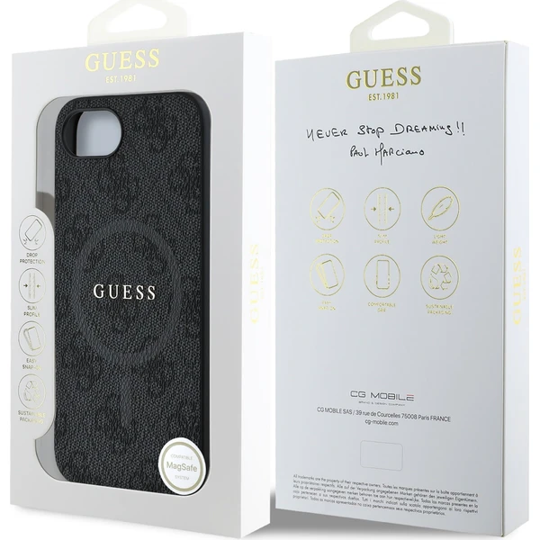 Guess-PU-Leather-4G-Colored-Ring-MagSafe-kryt-iPhone-17e-16e-cerny