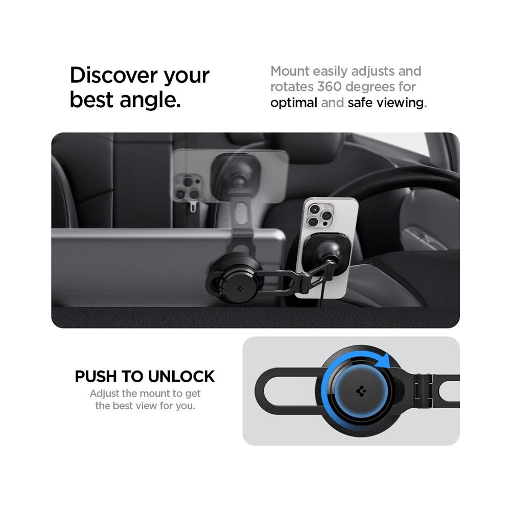 Spigen-OneTap-Pro-3-Wireless-Car-Charger-MagSafe-drzak-s-nabijenim-na-displej-Tesla