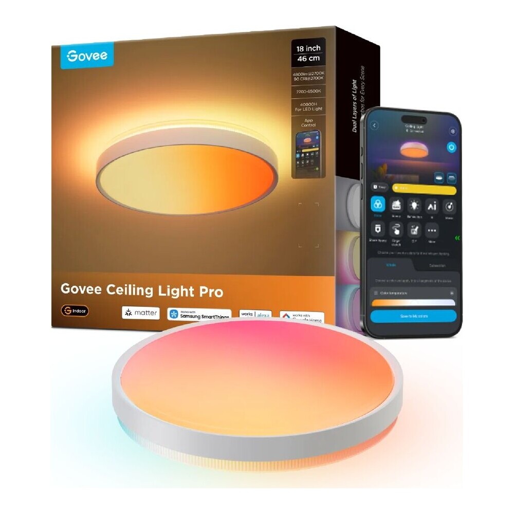 Govee-RGBICWW-Smart-dualni-kulate-stropni-svetlo-4800lm-46cm-Matter-bile