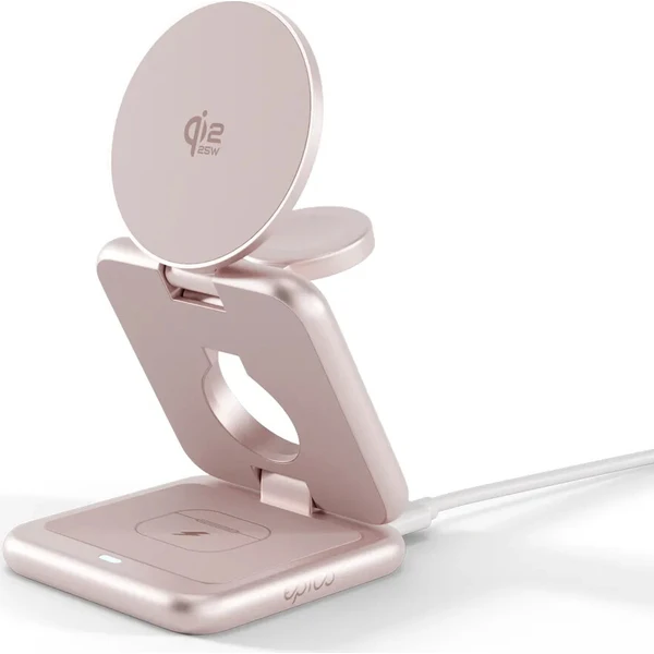 Epico-UltraBase-Qi2-MagSafe-25W-3v1-Fold-kovovy-Mag-bezdratovy-nabijeci-stojanek-ruzovy