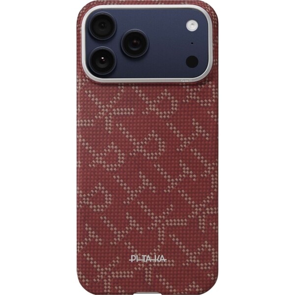 Pitaka-Ultra-Slim-Case-MagSafe-kryt-iPhone-17-Pro-Max-Monogram-Gold-Red
