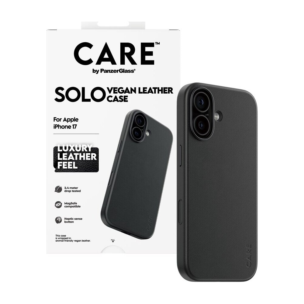 PanzerGlass-CARE-SOLO-MagSafe-kryt-z-veganske-kuze-iPhone-17-cerny