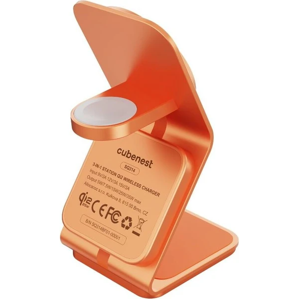 Cubenest-SQ314-Qi2-2-MagSafe-3v1-nabijecka-35W-oranzova