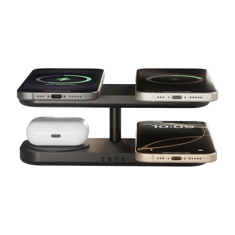 ZENS-Quattro-Charger-Pro-4-MagSafe-Qi2-nabijeci-stanice-4x-15W-cerna