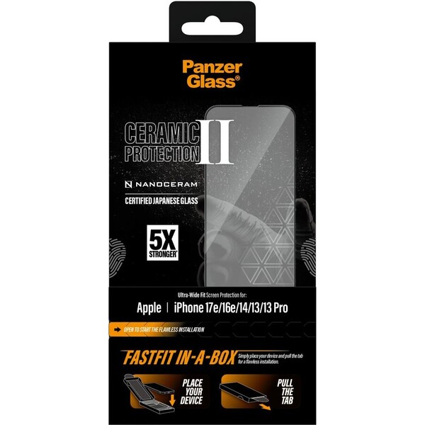 PanzerGlass-Ceramic-II-sklo-Apple-iPhone-17e-16e-14-13-13-Pro-s-bezprasnym-instalacnim-boxem